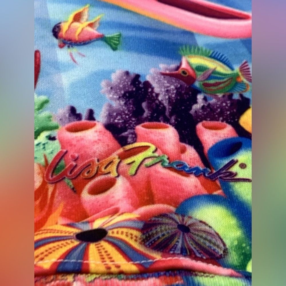 Lisa Frank Rage On! Dolphin All Over Print Pullover Sweatshirt, Approx SZ 2XL - Picture 5 of 9